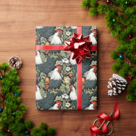 Rooster im grünen Garten William Morris Style Geschenkpapier