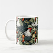 Rooster im grünen Garten William Morris Style Kaffeetasse (Links)