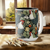 Rooster im grünen Garten William Morris Style Kaffeetasse