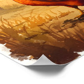 Rooster im Morgenhüttenhaus Poster (Ecke)