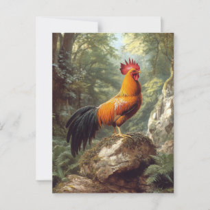 Rooster in der Jungle Landschaft Postkarte