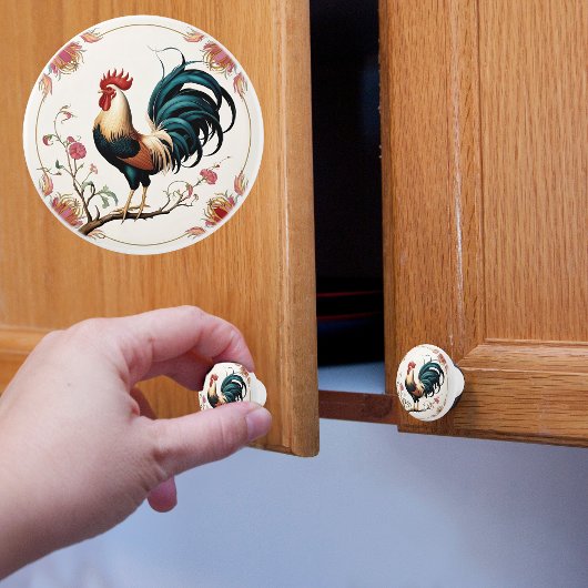 Rooster in der Keramik Keramikknauf