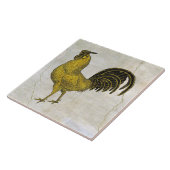 Rooster in Gold im Fresco-Muster Fliese (Seite)