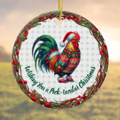 Rooster in Ugly Sweater Fun Peck takuläre Weihnach Keramik Ornament