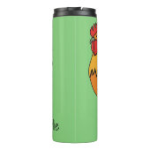 Rooster-individuelle Name und Farbwäscher Thermosbecher (Rückseite)