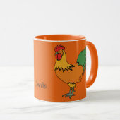 Rooster-individuelle Name und Tasse (VorderseiteRechts)