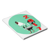 Rooster-Jahr 2017 im Notizblock "Grüner Kreis" (angewinkelt)