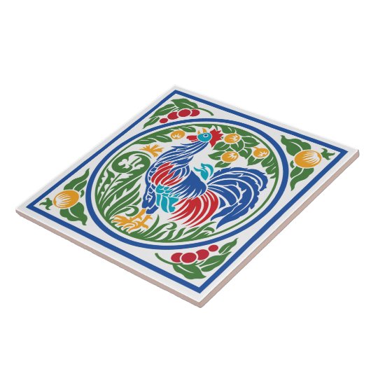 Rooster-Keramik Fliese (Seite)