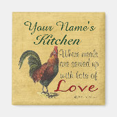 Rooster Kitchenmagnet Personalisiert mit Ihrem Nam Magnet (Vorne)