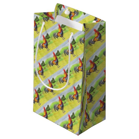 Rooster Kleine Geschenktüte (Vorderseite Schrägansicht)