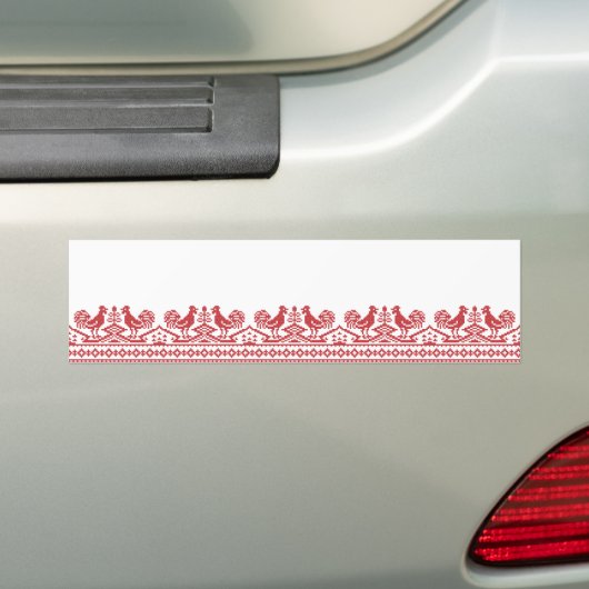 Rooster-Kreuzstich Autoaufkleber (Auf Auto)