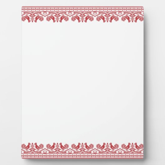 Rooster-Kreuzstich Fotoplatte (Vorderseite)