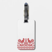 Rooster-Kreuzstich Gepäckanhänger (Rückseite vertikal)