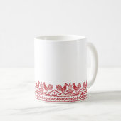 Rooster-Kreuzstich Kaffeetasse (VorderseiteRechts)