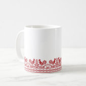 Rooster-Kreuzstich Kaffeetasse (Vorderseite Links)