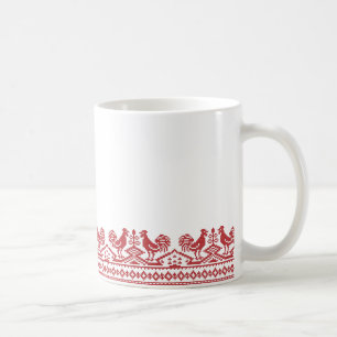 Rooster-Kreuzstich Kaffeetasse