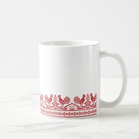 Rooster-Kreuzstich Kaffeetasse (Rechts)