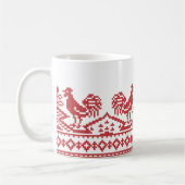 Rooster-Kreuzstich Kaffeetasse (Links)