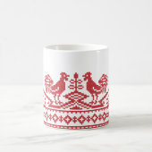 Rooster-Kreuzstich Kaffeetasse (Mittel)