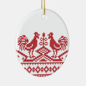 Rooster-Kreuzstich Keramik Ornament (Rechts)