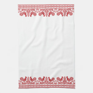 Rooster-Kreuzstich Küchentuch