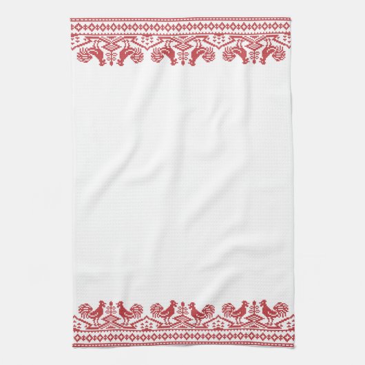 Rooster-Kreuzstich Küchentuch (Vertikal)