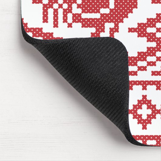 Rooster-Kreuzstich Mousepad (Ecke)