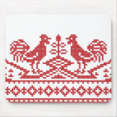 Rooster-Kreuzstich Mousepad (Vorne)