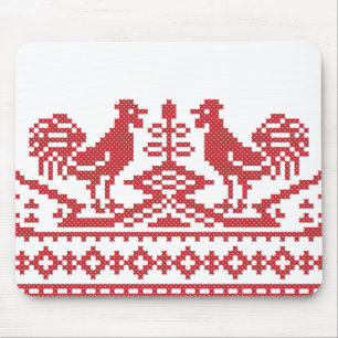 Rooster-Kreuzstich Mousepad