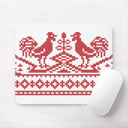 Rooster-Kreuzstich Mousepad (Mit Mouse)
