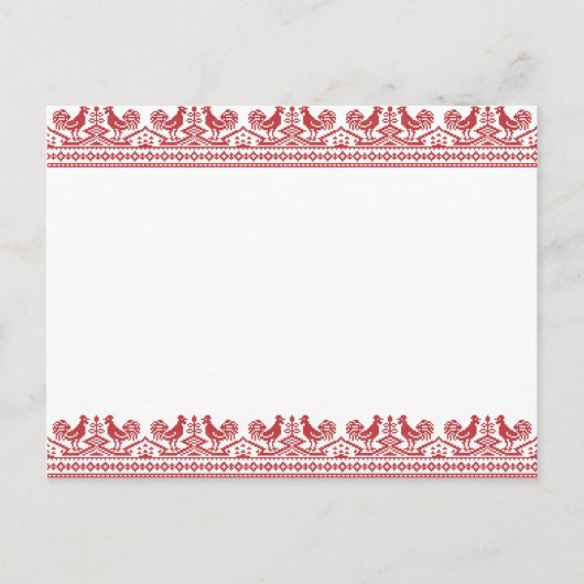 Rooster-Kreuzstich Postkarte (Vorderseite)