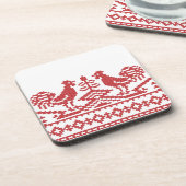 Rooster-Kreuzstich Untersetzer (Linke Seite)