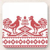 Rooster-Kreuzstich Untersetzer (Vorderseite)