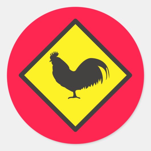 ROOSTER Kreuzung Runder Aufkleber (Vorderseite)