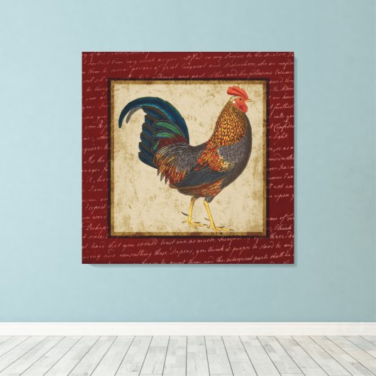 Rooster Leinwanddruck (Insitu (Holzboden))
