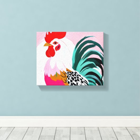 Rooster Leinwanddruck (Insitu (Holzboden))