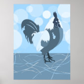 Rooster Light Blue Kitchen Wand an Wand - Poster (Vorne)