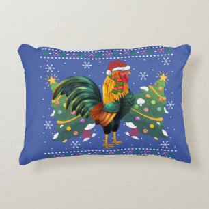 Rooster Lover Xmas Geschenk Ugly Rooster Weihnacht Dekokissen