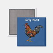 Rooster Magnet für Frühaufsteher (Vorderseite/Rückseite)