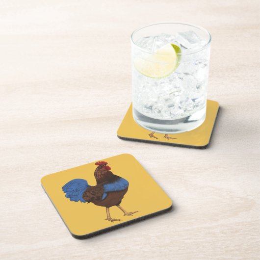 Rooster-Malerei Untersetzer (Rechte Seite)