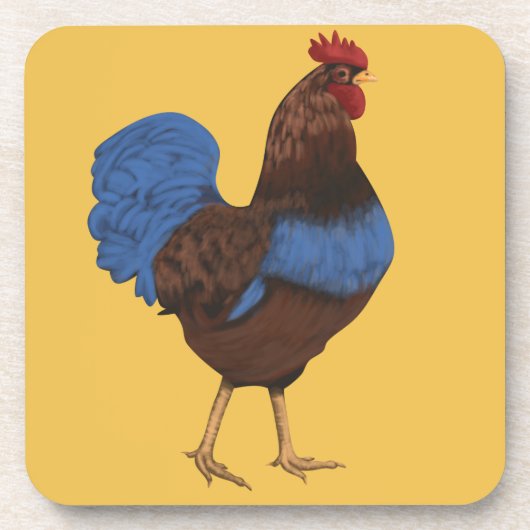 Rooster-Malerei Untersetzer (Vorderseite)