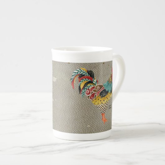 Rooster Mardi Bone China Tasse (Vorderseite Rechts)