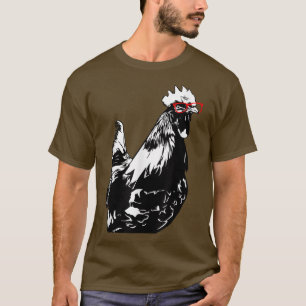 Rooster mit Brille Hühner-Bauer T-Shirt