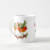 Rooster mit Henne Kaffeetasse (Vorderseite Links)