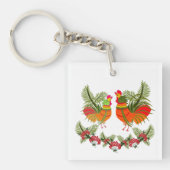 Rooster mit Henne Schlüsselanhänger (Vorderseite)