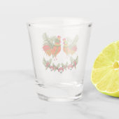 Rooster mit Henne Schnapsglas (Rückseite)