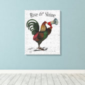 Rooster mit Loudhailer Leinwanddruck (Insitu (Holzboden))
