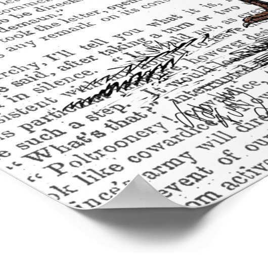 Rooster mit Loudhailer Poster (Ecke)