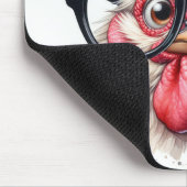 Rooster mit schwarzer Brille Mousepad (Ecke)