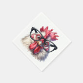 Rooster mit schwarzer Brille Serviette (Ecke)